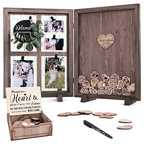 Y&K Homish Wedding Guest Book Alternative, Rustic Wedding Decorations for