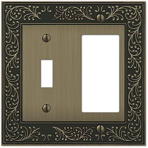 Eng. Garden Brushed Brass Toggle / 1 Rocker (GFI) image 5