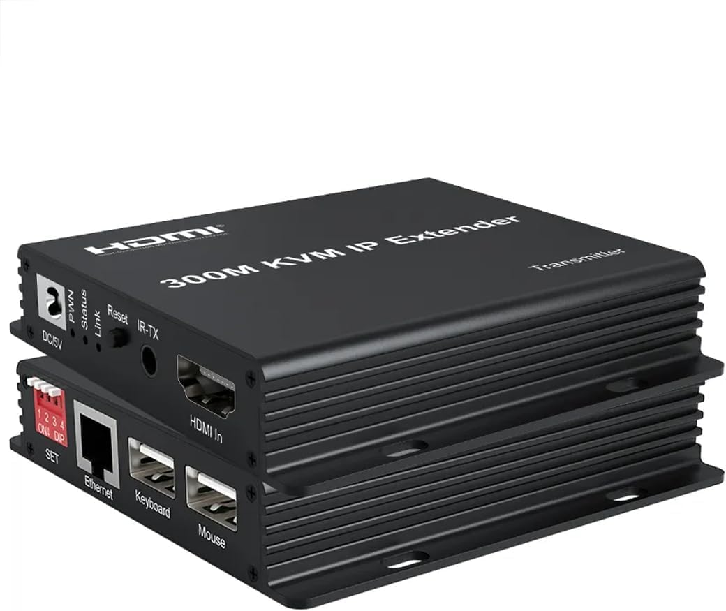 ETZIN 300M IP HDMI KVM Extender over Rj45 cat5e/6 HDMI Ethernet Video Extension Muitlpoint Cascade Extender support via Network Switch