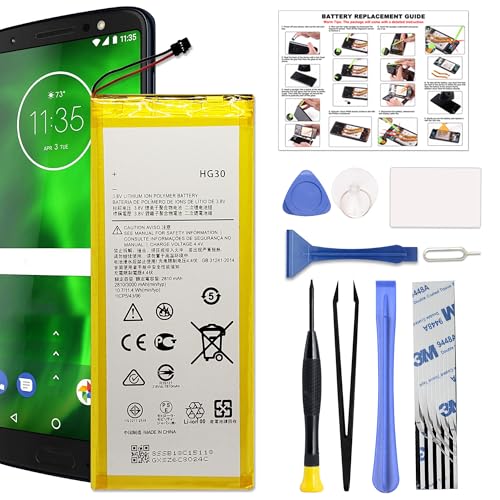 Image of GREEN FUSION Compatible with Moto G6 XT1925 / G5S / G5S Plus Cellphone Battery Replacement Kit HG30, Includes Repair Tools
