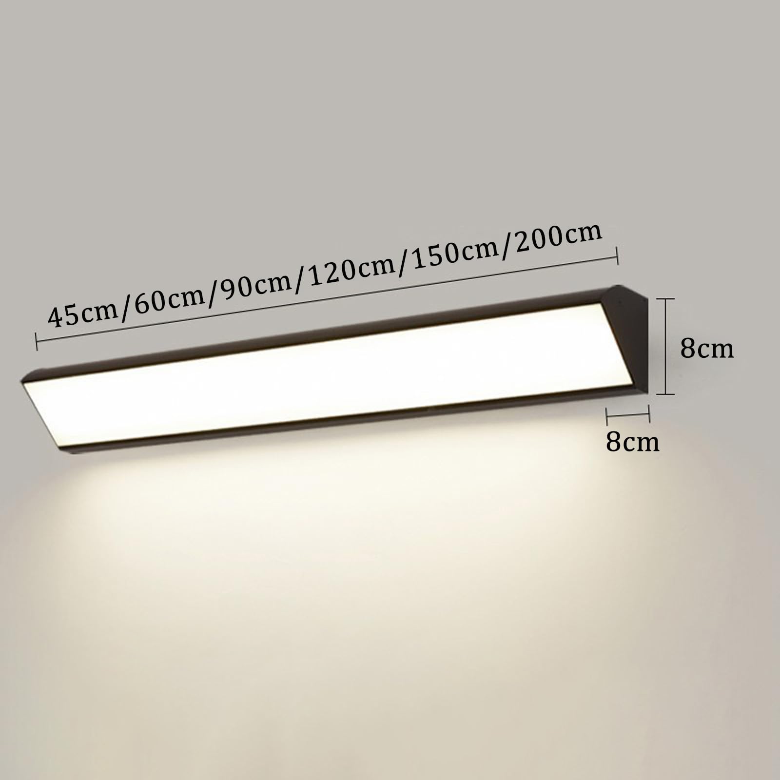 LED Dimmbare Wandleuchten mit Fernbedienung Modern Lange Wandbeleuchtung Spiegelleuchte Bad Aluminium Wasserdicht Wandlicht für Wohnzimmer Schlafzimmer Treppenhaus Schminktisch (Schwarz,60cm)