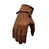 First Mfg Co Roper Motorcycle Gloves: Soft Naked Cowhide, Unlined Short Cuff, Classic Style, Touch Tech Fingertips, Colors: Black, Camo, Oxblood, Whiskey, Oil/Sand