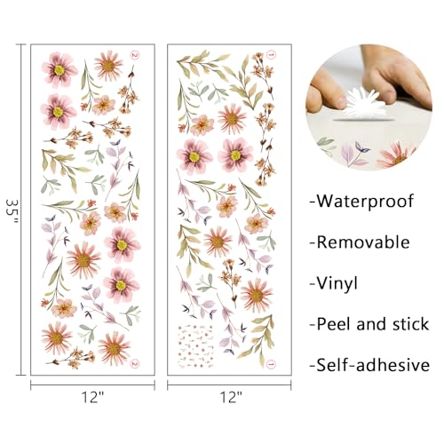 Vinilos decorativos florales Boho Mfault 35 x 12 pulgadas miniatura 2