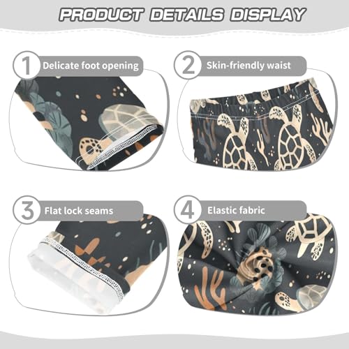 Toddler Girls Leggings Printed Yoga Pants Leggings Turtles Seaweed for Kids3