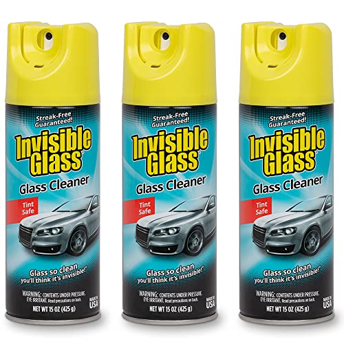 Invisible Glass 91163-3PK Premium Glass and Window Cleaner for Auto and Home Cleans Glass, Windows, Windshields, Navigation Screens, and More, Streak-Free, Ammonia-Free, Tint-Safe, 15 Oz, Pack of 3