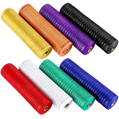Ruban métallique en lot de 8 rouleaux de 25,4 cm pour créations de Noël et couronnes
