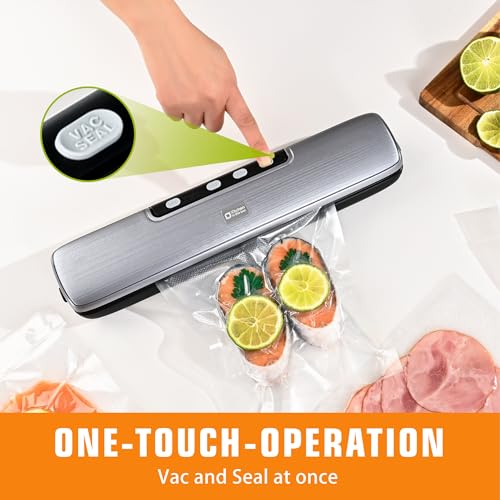 Vacuum Sealer Machine,Kitchen in the box Food Sealer Machine for Food Storage,Dry/Wet/Seal/Vac/External Vac Modes & 5 Sealing Temperatures,Automatic Air Sealer with 15Pcs Vacuum Seal Bags,Grey - Thumbnail 3