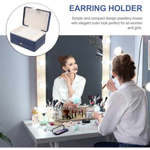 Boîte à bijoux multi-couches avec compartiments ajustables pour bracelets et bagues - 3
