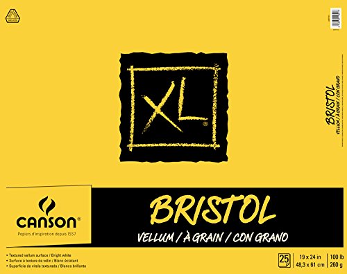 Canson XL Series Bristol Pad, Vellum 19"X24", 19" x 24", 25 Count