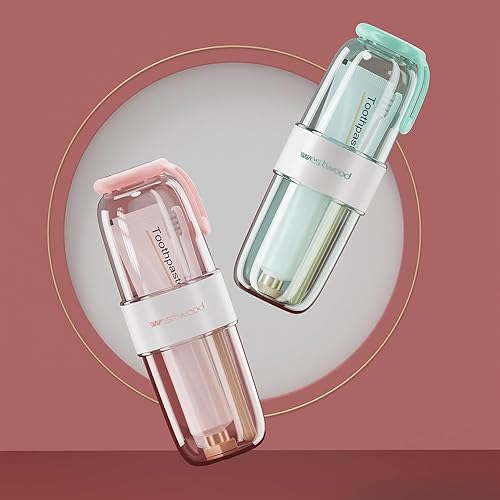 Miniatura 9 de Estuche de plástico transparente para cepillo de dientes de viaje con tapa, vaso portátil para cepillo de dientes, contenedor de almacenamiento para