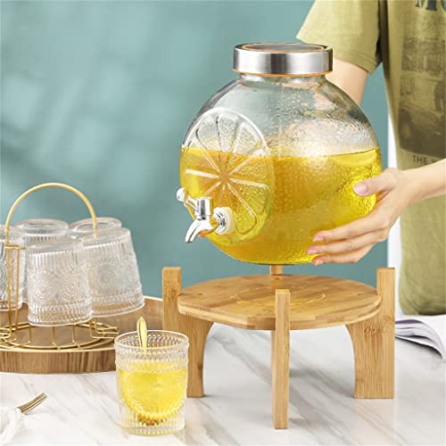 Wssbk Glass Fruit Tea Jar Household Refrigerator Kettle Sealed Wine Barrel Beverage Barrel With Tap Beer Container (Color : B, Size : As The Picture Shows) #TOP2