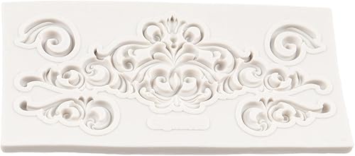 Miniatura 3 de Molde de fondant barroco Curlicues Scroll Lace Border Molde de silicona para decoración de pasteles Chocolate Cupcake Topper Candy Sugar Craft