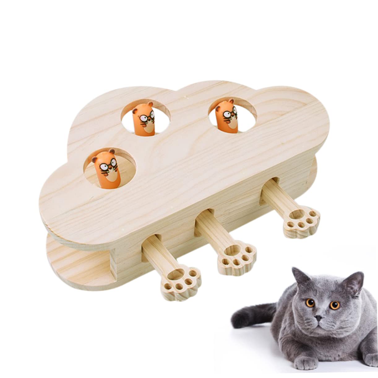 COLLBATH Interaktives Mäusespielzeug Katze mit Glatter Oberfläche und Wolkenmuster Lustiges Katzenspielzeug für Drinnen zur Beschäftigung und Intelligenzförderung Zufällige Farbe