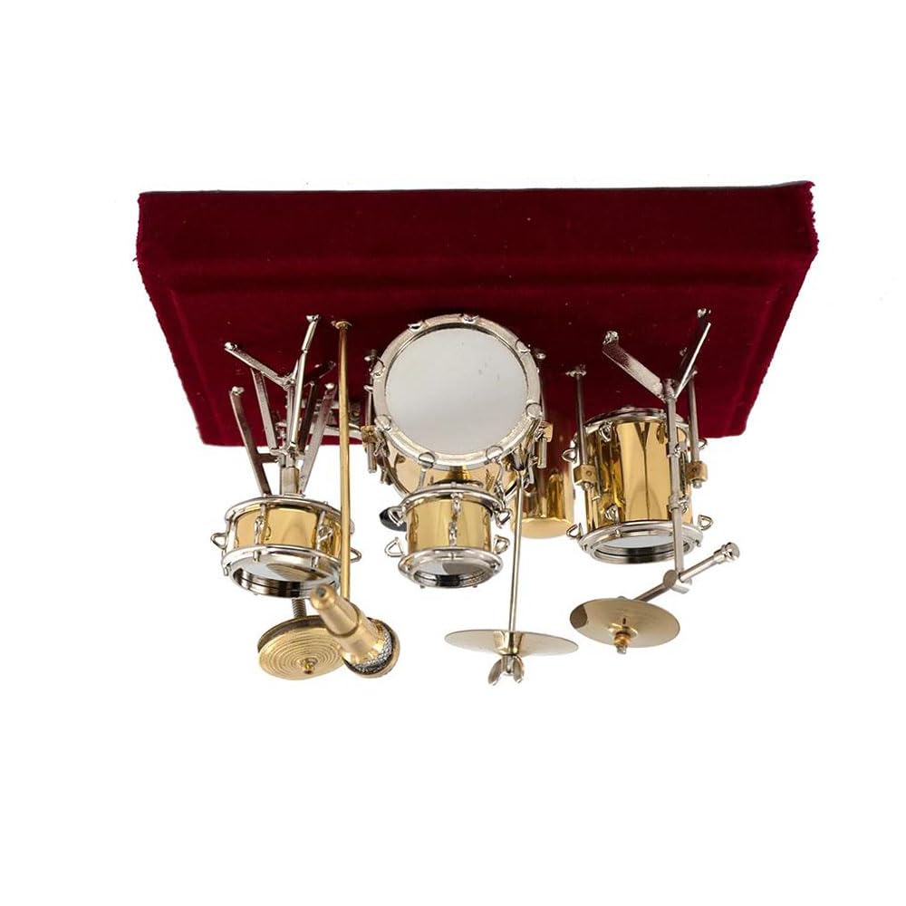 Miniaturowy zestaw perkusyjny jazzowy model mini mikrofon talerz instrument muzyczny akcesoria dekoracja