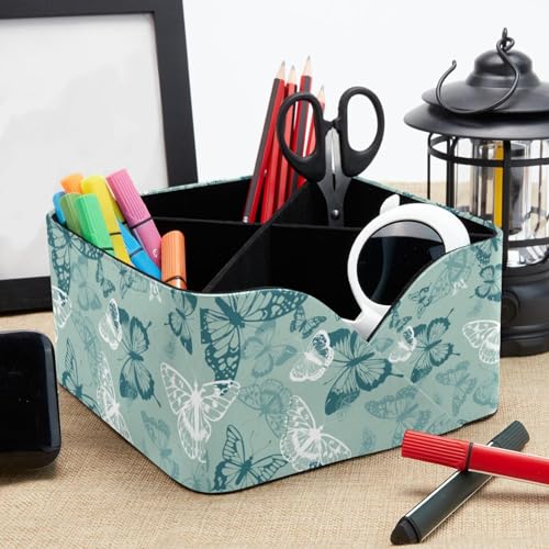 Organiseur de bureau à 4 compartiments avec porte-crayons intégré - 8