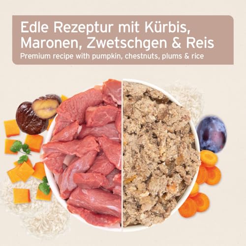 AniForte Hundefutter Nass FarmsLamb 6 x 800g – Nassfutter für Hunde, Frisches Lamm mit Gemüse & Früchten, hoher Fleischanteil, Natürliches Hundenassfutter glutenfrei