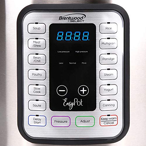 Brentwood Select Epc-636 8-In-1 Electric Pressure Slow, Rice, Egg Cooker, Sauté, Steam, Yogurt, And Food Warmer, 6 Quart, Staiinless Steel/Black #TOP2