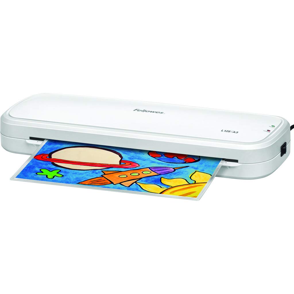 Fellowes A3 laminasyon cihazı, L125 A3, yeni başlayanlar için, 80-125 mikron laminasyon folyosu, A3 formatına kadar, ev/ofis için, 10 ücretsiz A4 folyo dahil