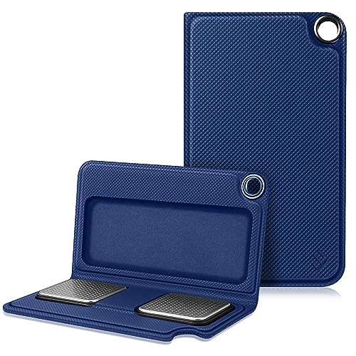 Fintie Protective Case for Alivecor Kardia Mobile, Premium PU Leather Carrying Cover with Magnetic Closure and Key Holder for KardiaMobile EKG Heart Monitor, [Not Fit KardiaMobile 6L], Navy