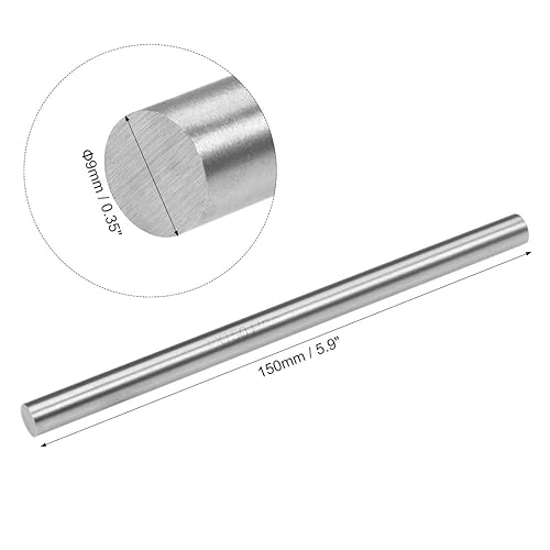 Miniatura 39 de uxcell Varilla de acero redonda, barra de torno HSS de 0.591 in, herramienta de 5.906 in de largo, para engranajes de eje, taladradora, taladradora