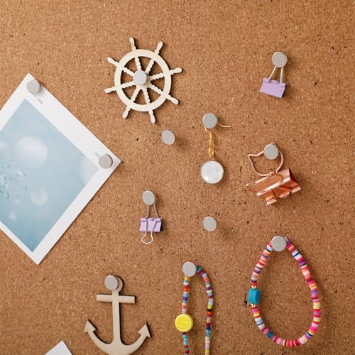 Image of 30 Pieces Push Pins, Metal Thumb Tacks for Picture Photo Hanging, Wall Pins for Board Posters Bulletin Maps, Wall Tack for Office Home Decorative