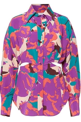 Equipment Women's Alya Top In Dazzling Purple Multi Print #TOP16