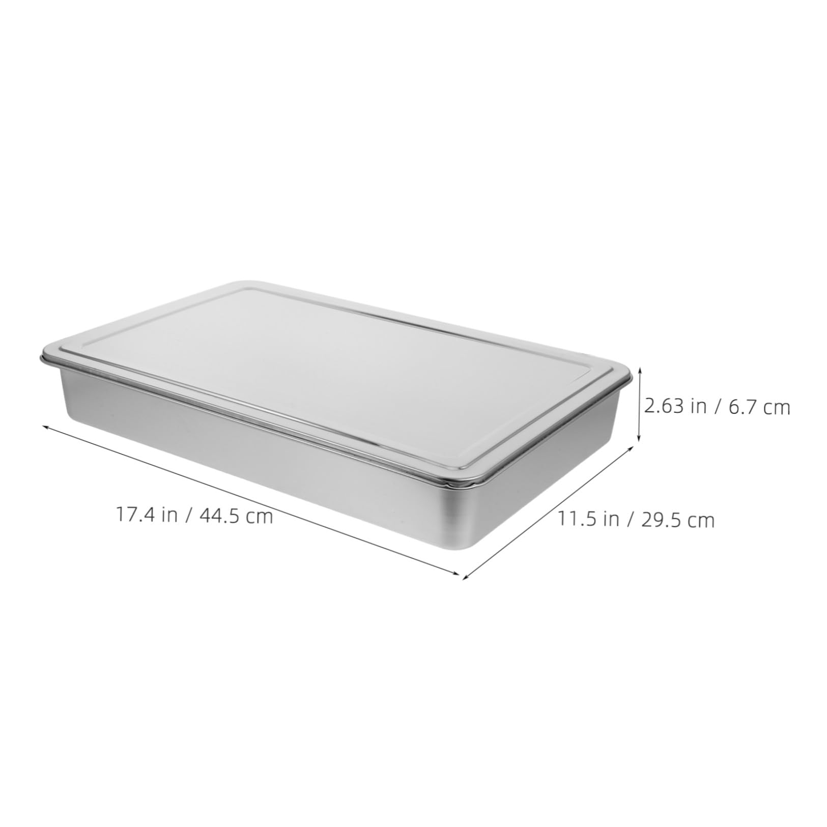PLAFOPE Backform mit Deckel aus Edelstahl Rechteckiges Backblech für Kuchen und Brownies Multifunktionale Auflaufform mit Platzsparender Stapelbarkeit für Heimische Küche