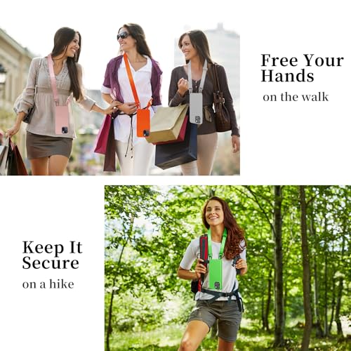 Image of Compatible with iPhone 15 Plus Case with Lanyard Crossbody iPhone Case with Strap Adjustable Shockproof Drop Protection Silicone Phone Cover for iPhone 15 Plus 6.7'' Neon Green