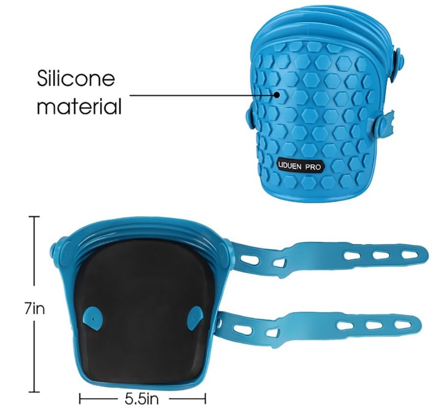 Luminexia Rodilleras duras,Rodilleras de Trabajo,Rodilleras para constructores,Rodilleras para jardinería,con Correas Antideslizantes Ajustables,5.5 Pulgadas x 7 Pulgadas