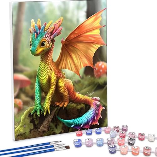 �������G �h���S�� �����L�b�g�ɂ��G�� ���� Paint by Numbers DIY�y�C���g ��l�� ���S�� �q���p �ȒP�ɓh��� �A�N�������ʊG�̋� ��| ��� ��H�| �L�b�g 3�̃y�C���g�u���V��1�̃Z�b�g�̃A�N�����痿���g�p �z�[�� �I�t�B�X