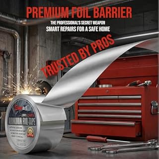 ETERART Heavy-Duty Aluminum Foil Duct Tape - 2" x 20 Yds, High-Temp Seal for HVAC, Dryer Vents & Insulation, Stops Air Leaks & Resists Extreme Heat for Home Repair, Silver