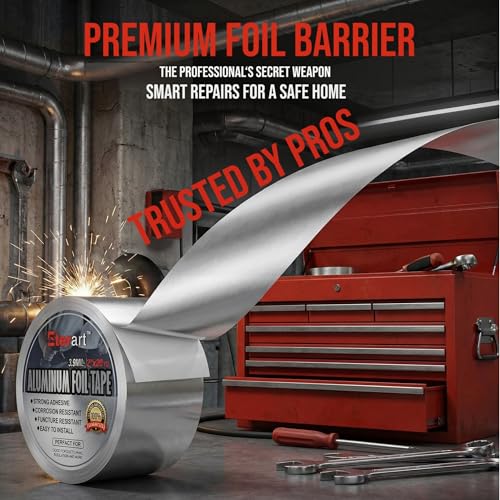 Image of ETERART Aluminum Foil Duct Tape, High-Temp Seal for HVAC,2 inch x 20Yds (Pack of 3)