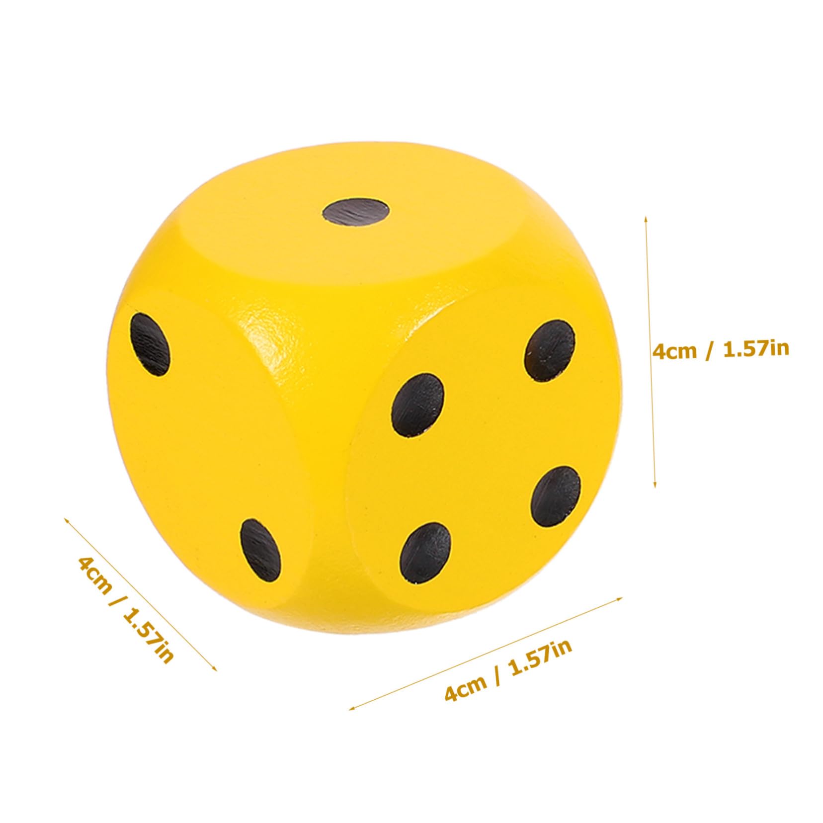 BESPORTBLE Dés de Jeu en Bois 3 Pièces Jaunes, Standard pour Jeux de Table