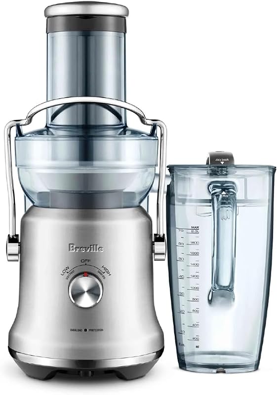 BJE530BSS Fuente de jugo Cold Plus, acero inoxidable cepillado | Exprima rápida y fácilmente frutas enteras, verduras y verduras de hojas verdes con el conducto extra ancho de 3,5 pulgadas del exprimidor | Jarra de 70 onzas líquidas