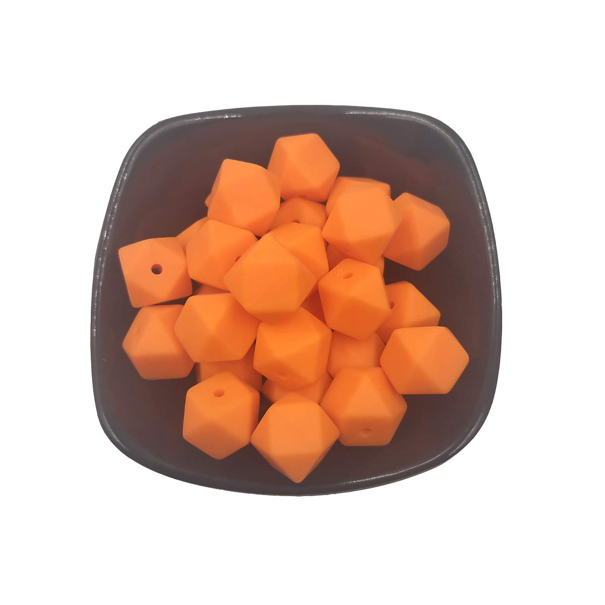 30pcs Silicone Hexagonal Pearl Beads - 17mm Geometric DIY Craft Beads For Jewelry