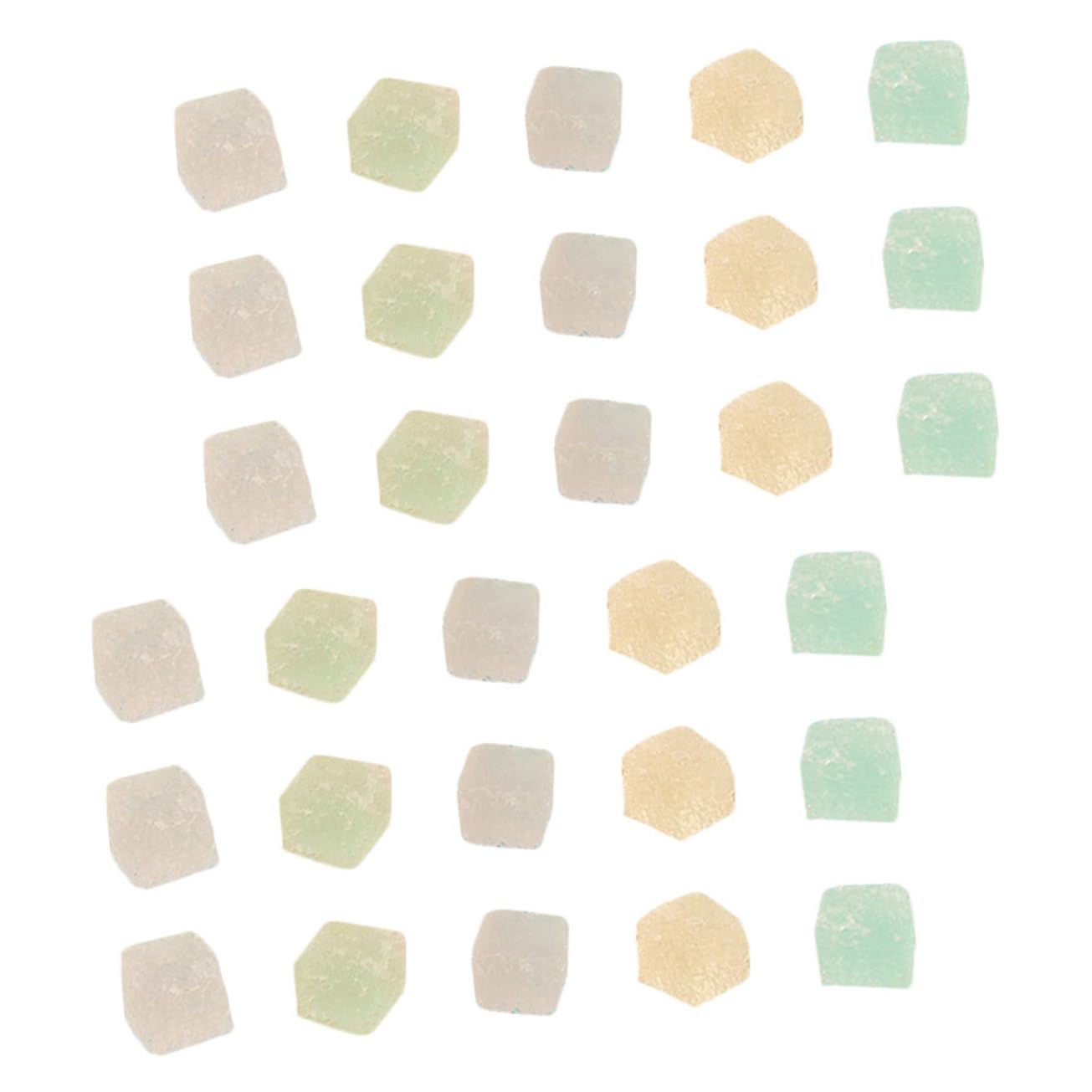KOMBIUDA 30 Pcs Cube Sugar Charms Mixed Sugar Embellishments for Desserts Cake Decoration and Crafts Fun Jelly Sweets for Party Favors and Events