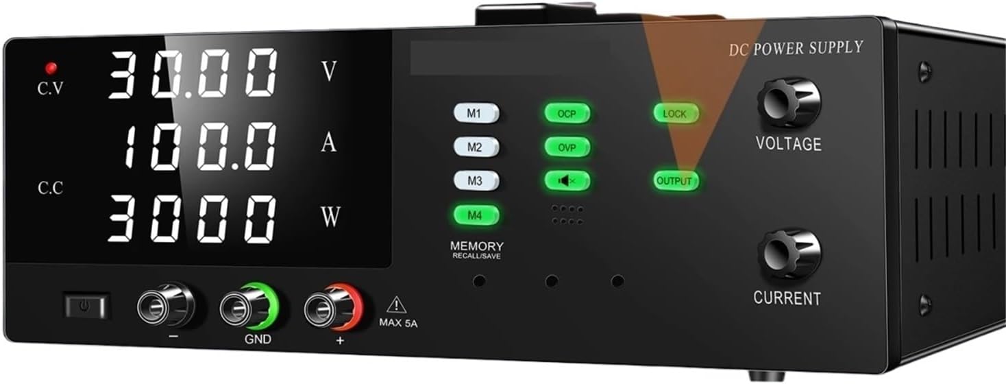 3000W Lab Power Supply 300V 200V 100A 60A 50A Bench Power Supply Overcurrent Protection Alarm OVP Output Switch USB Fast Charge(110 V,200V 10A OCP OVP B)