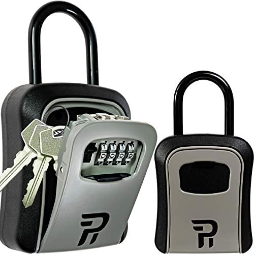 Key Lock Box for Outside - Rudy Run Combination Lockbox for House Keys - Key Hiders to Hide a Key Outside - Waterproof Key Safe Storage Lock Box - Portable (With Shackle) 2-PACK
