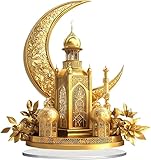 Decorazioni da tavola per Ramadan, motivo castello islamico 2D con luna Eid Mubarak, per l...