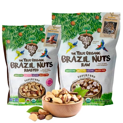 Raw Organic Brazil Nuts Broken (32oz) + Roasted Organic Brazil Nuts Salted with Himalayan Salt (15oz) - (Bundle of 2) image 4