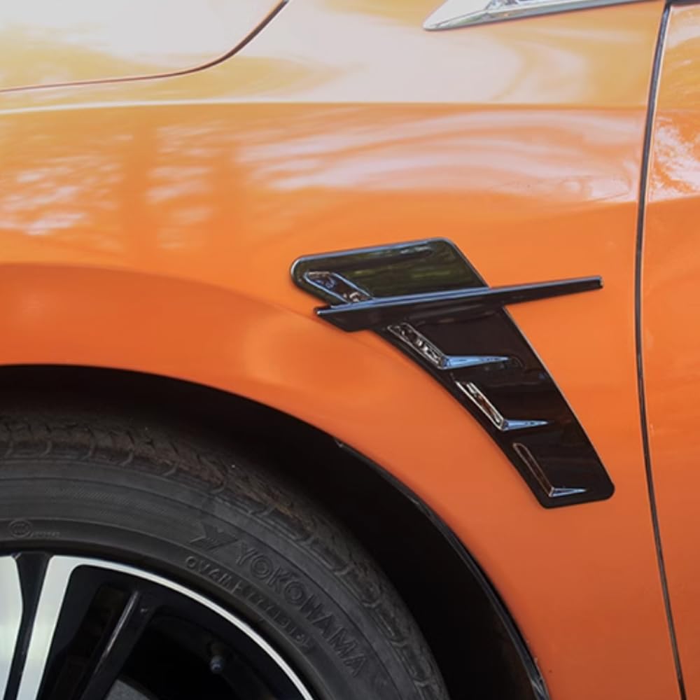 JIEOSDIN Car Accessories Exterior Fender Side Vent Cover Trim Decoration Sticker Compatible with Honda 10th Gen Civic 2016-2021 (Glossy Black) 2PCS