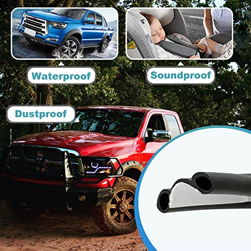 20Ft Universal Car Seal Strip Epdm Rubber Seal Strip With Double-Bulb Tailgate Seal For Car, Truck, Pickups, Boats, And Rvs Soundproof, Noise Reduction, Dustproof, Insulation #TOP3