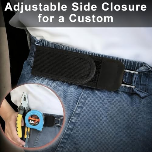 4PCS Buckleless Belt for Men,Tactical Metal Hook Elastic Belt,Invisible Adjustable Side Belt,Unisex Waist for Outdoor & Work Comfortable - 1