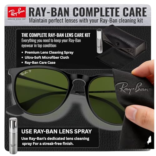 Image of Ray-Ban RB4187F CHRIS LOW BRIDGE FIT Square Shape Sunglasses for Women with Official RayBan Eyewear Kit