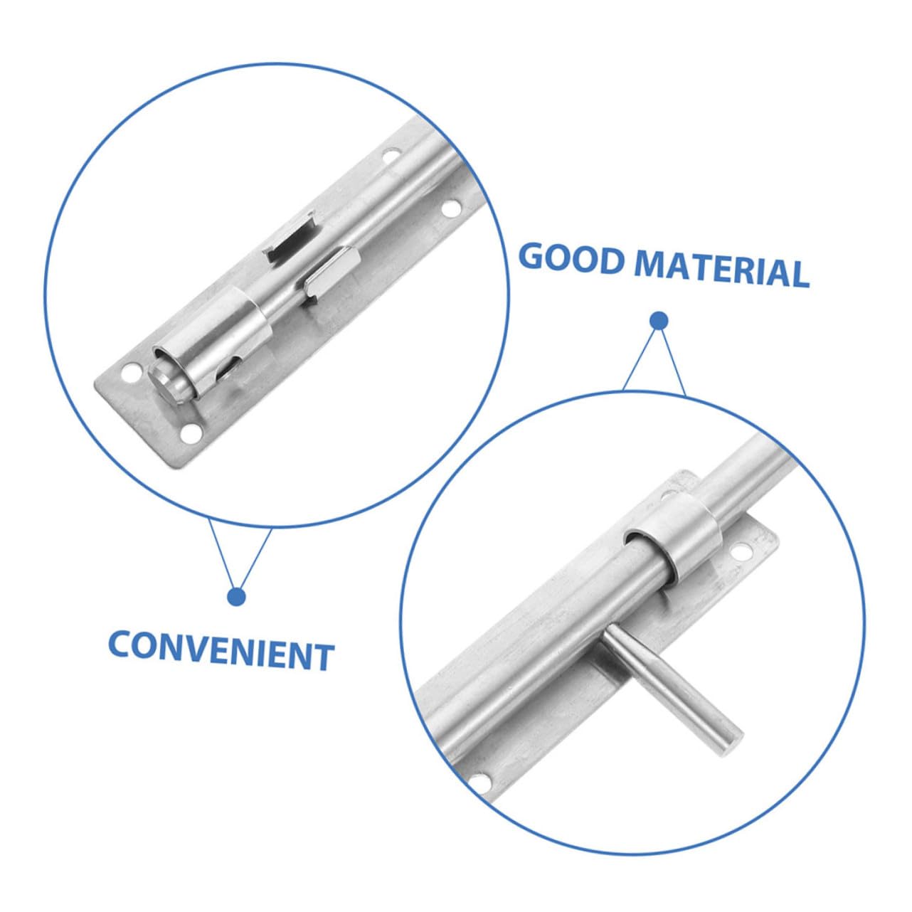 LIFKOME 2 pièces Loquet de Porte Acier Inoxydable Épais Verrouillage Coulissant Robuste pour Sécurité Maison Installation Facile et Adapté pour Portails et Portes Intérieures