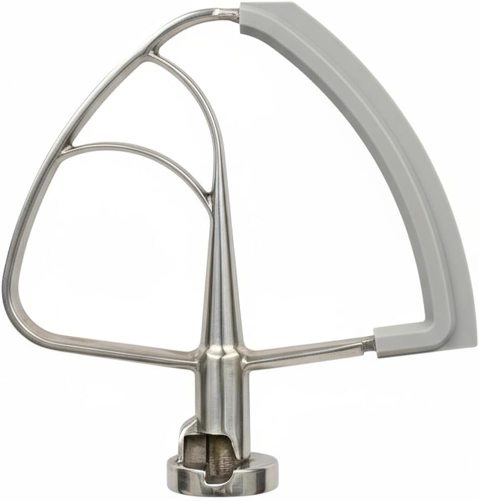 Stainless steel Paddle Flex Edge Beater for KitchenAid Tilt-Head Stand Mixer,for 4.5-5 Quart Flat Beater Attachment with Silicone Edges Bowl Scraper