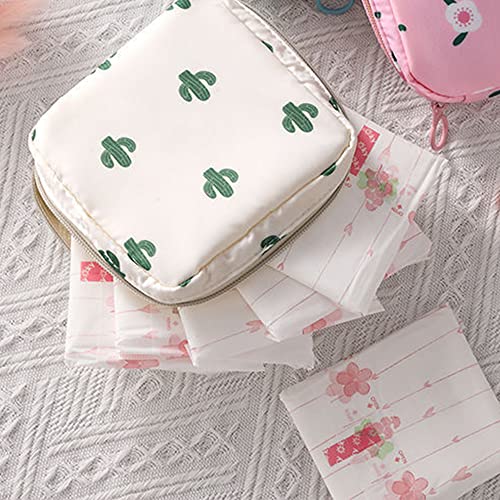 Image of 2 Pcs Period Pouch Sanitary Napkin Storage Bag Portable Tampon Storage Bag for Panty Liners Tampons Menstrual Cups Pouches Sanitary Pads Organizer