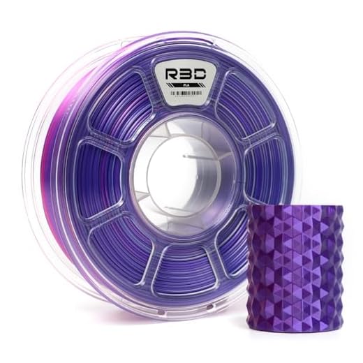 R3D Tri Color Silk PLA Filament, Co-Extrusion 3D Printer Filament 1.75mm, 30-370 mm/s High Speed PLA, Dimensional Accuracy +/- 0.02 mm, 1KG Plastic Spool (Silk Rosered-Purple-Silver)