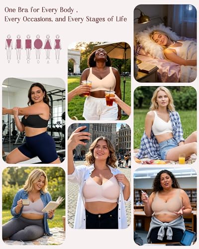 As Fairy Full Coverage Wireless Plus Size Seamless Bralette (Various Colors/Sizes) - image 6