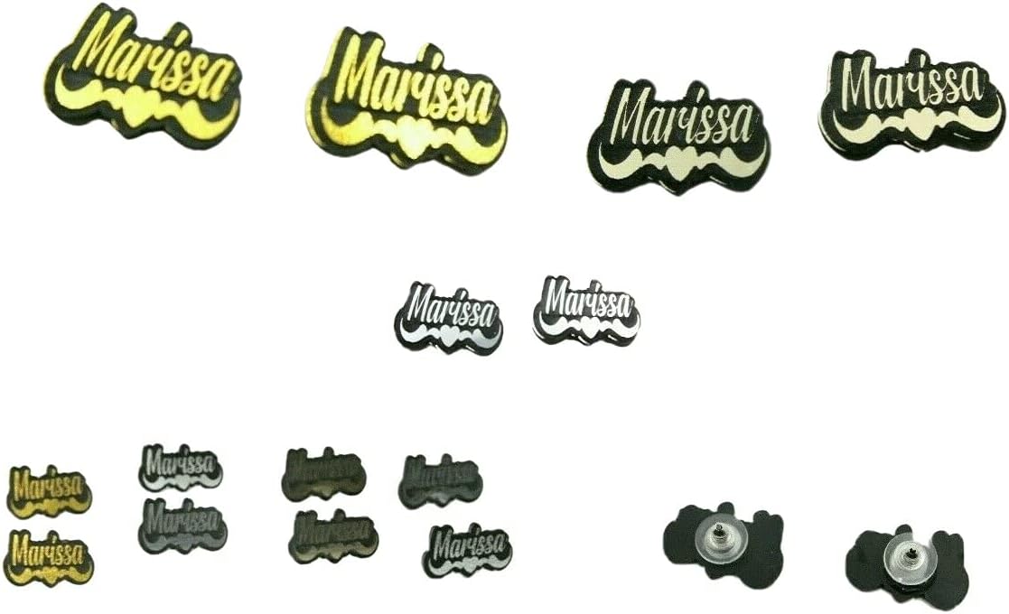 Personalized Custom Black and Gold Posts Studs Earrings Name Plate Laser Cut Jewelry Stunning - Quality, Attractive Fashion Earrings, Made To Order, Any Name or Word - 1 INCH Size, Swirls Design